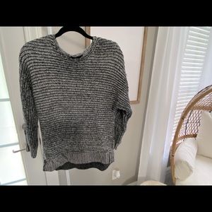 Dark Grey & White Pullover Sweater